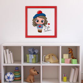 Wallity Cuadro Decorativo Enmarcado Multicolor de 32 x 32 cm